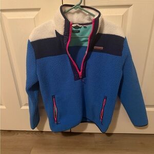Vineyard Vines Blue and White Fleece Ski Jacket